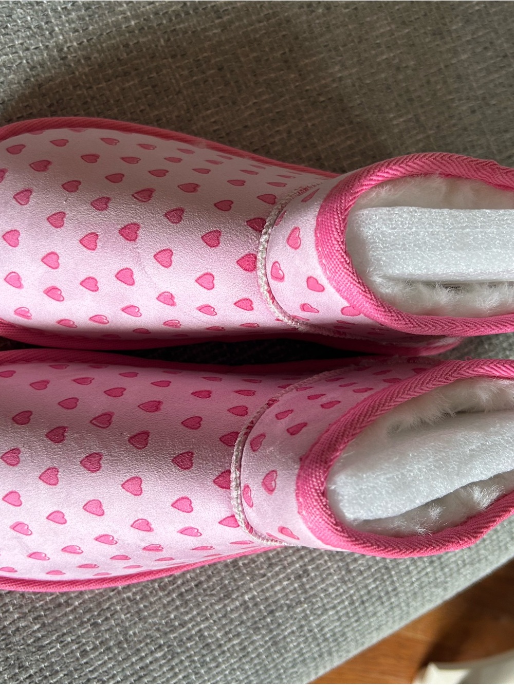 Roller Rabbit Pink Heart Fleece Boots/slippers - Picture 4 of 8